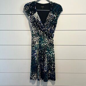 Laundry by Shelli Segal Abstract  Dress Green White Black Blue Size 0